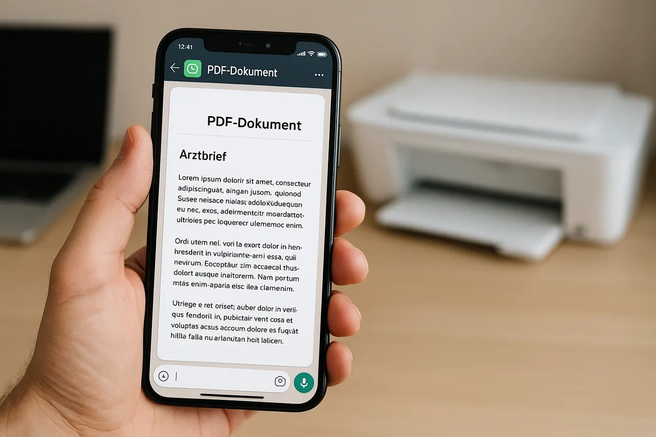 PDF-Dokument aus WhatsApp drucken oder auf den Computer übertragen