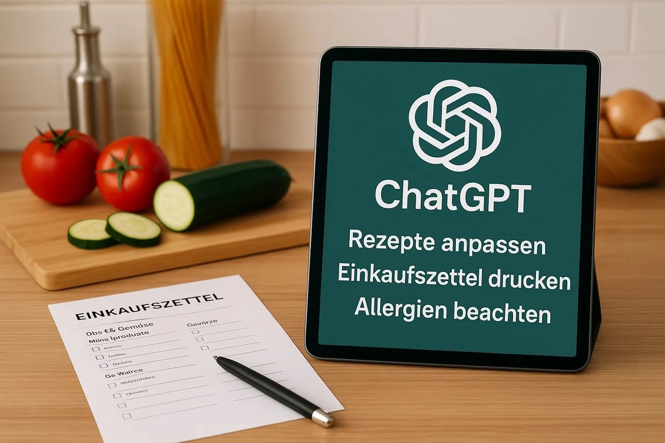 ChatGPT als Küchenhelfer: Rezepte anpassen, Einkaufszettel drucken, Allergien beachten