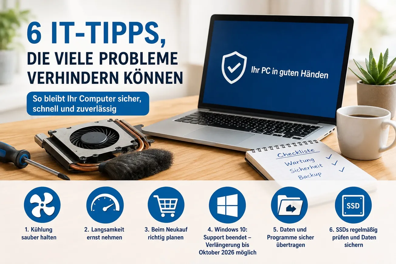 Sechs wichtige PC-Tipps, die viele Probleme verhindern können