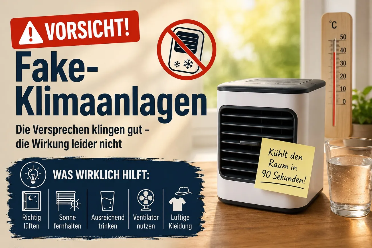 Wenn die Hitze kommt: Vorsicht vor Fake-Klimaanlagen – und was wirklich hilft