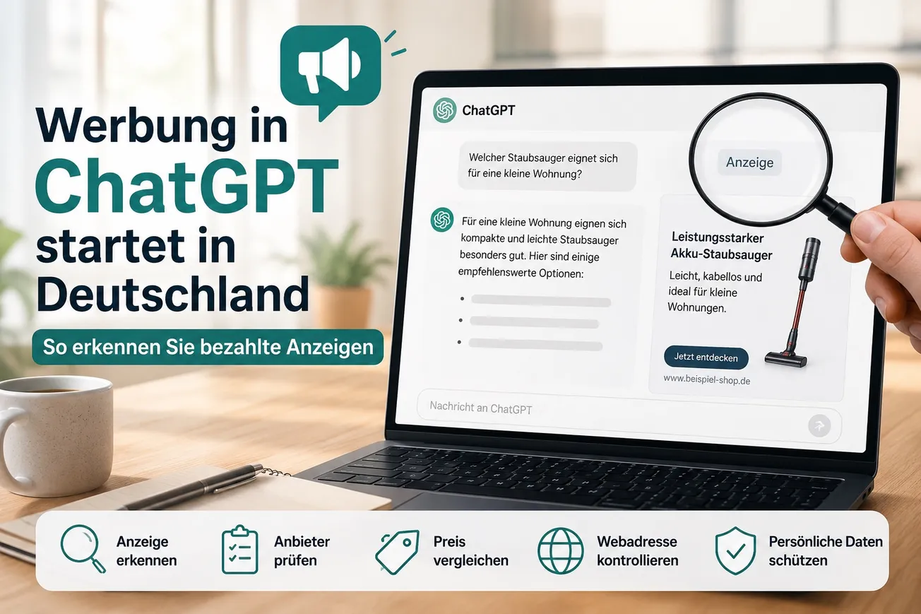 Werbung in ChatGPT startet in Deutschland: So erkennen Sie bezahlte Anzeigen