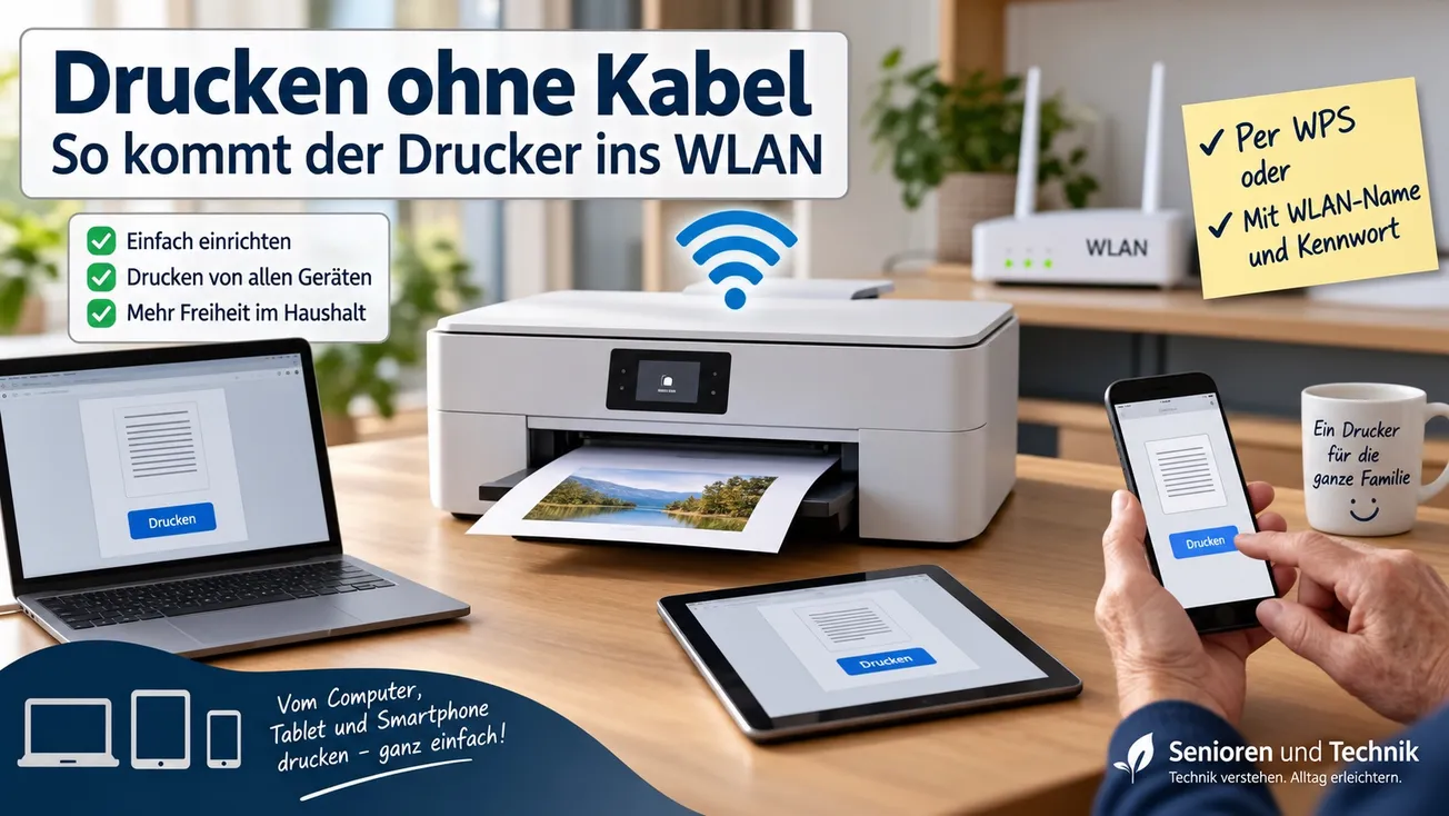 Drucken ohne Kabel: So kommt der Drucker ins WLAN